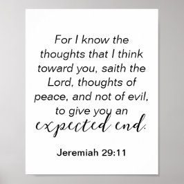 Jeremiah 29 Friedensgedanken Christliches Zitat Poster