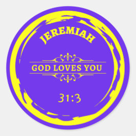 Jeremiah 31 "GOTT LIEBEN YOU" CLASSIC ROUND STICKE Runder Aufkleber