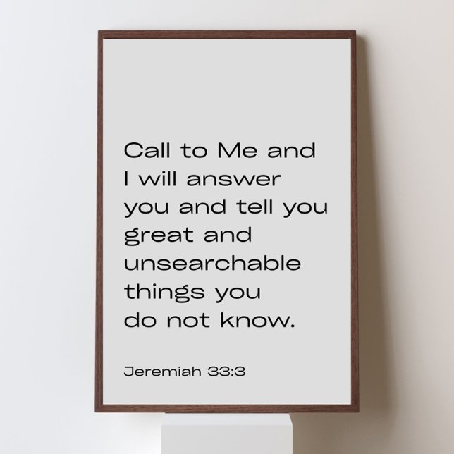 Jeremiah 33:3 – Call to Me and I Will Answer You – Poster (Von Creator hochgeladen)