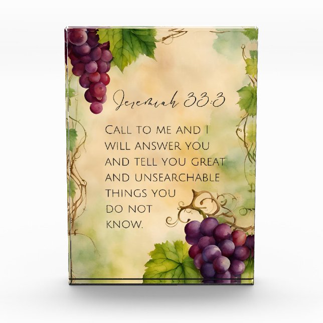 Jeremiah 33:3 Christlich Bibelverse Fotoblock (Vorderseite)