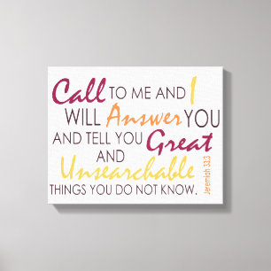 Jeremiah 33:3 leinwanddruck