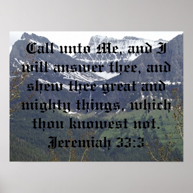 Jeremiah 33:3-Plakat Poster (Vorne)