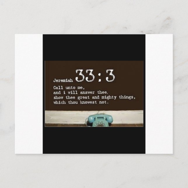 Jeremiah 33:3 postkarte (Vorderseite)