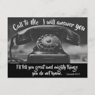 Jeremiah 33:3 Ruf an Ich werde dir antworten, Bibe Postkarte