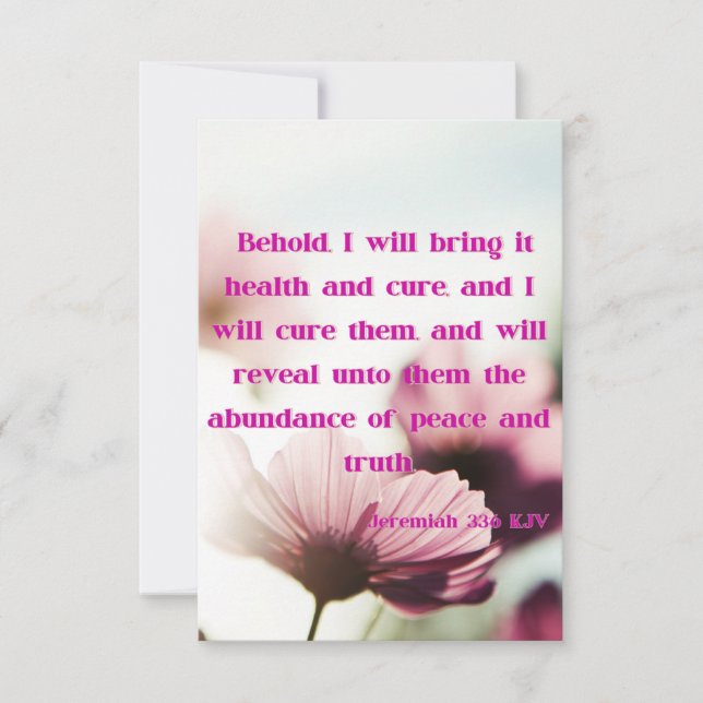 Jeremiah 33:6 KJV Bibelschrift Pic Gruß Karte (Vorderseite)