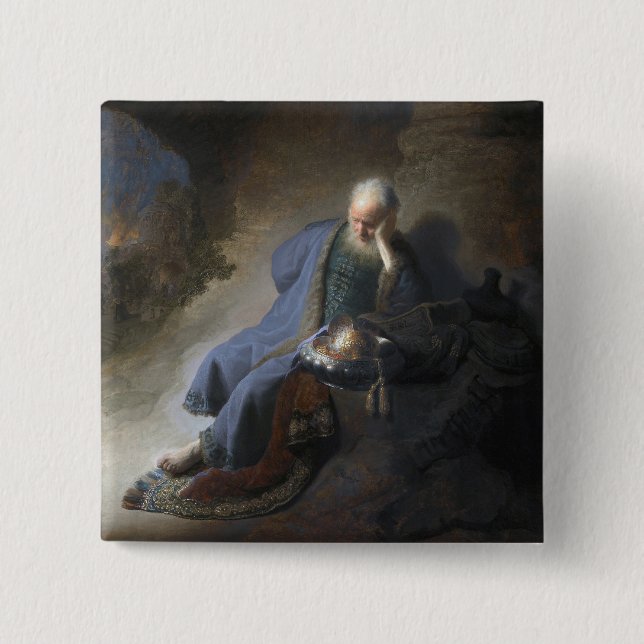 Jeremiah Lamenting über den Fall Jerusalems, Rembr Button (Vorderseite)