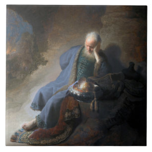 Jeremiah Lamenting über den Fall Jerusalems, Rembr Fliese