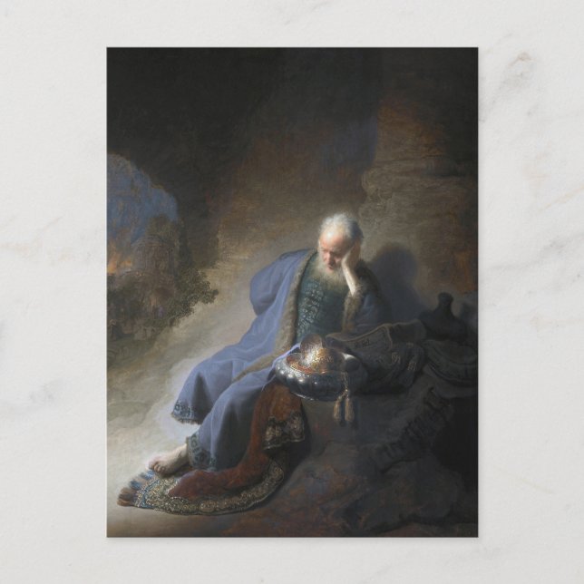 Jeremiah Lamenting über den Fall Jerusalems, Rembr Postkarte (Vorderseite)