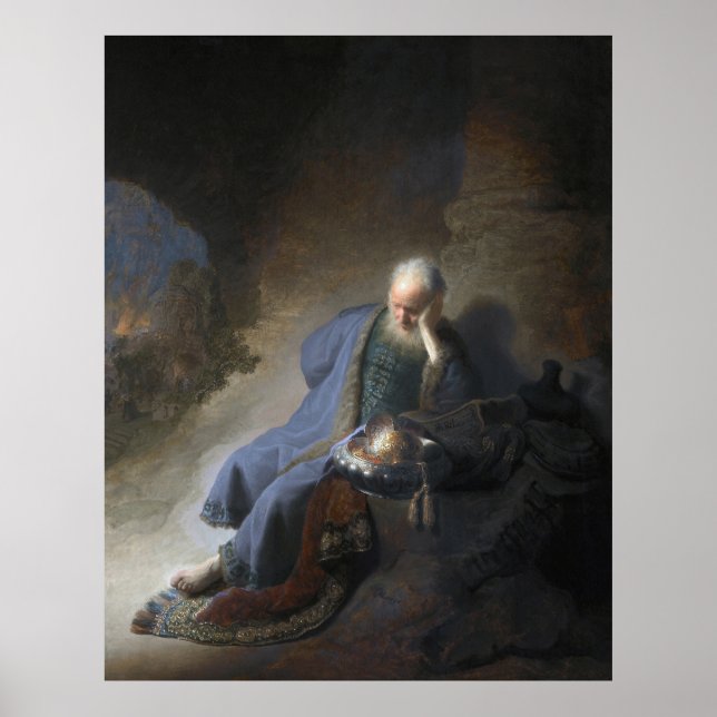 Jeremiah Zerstörung Jerusalem Bibel Rembrandt Poster (Vorne)