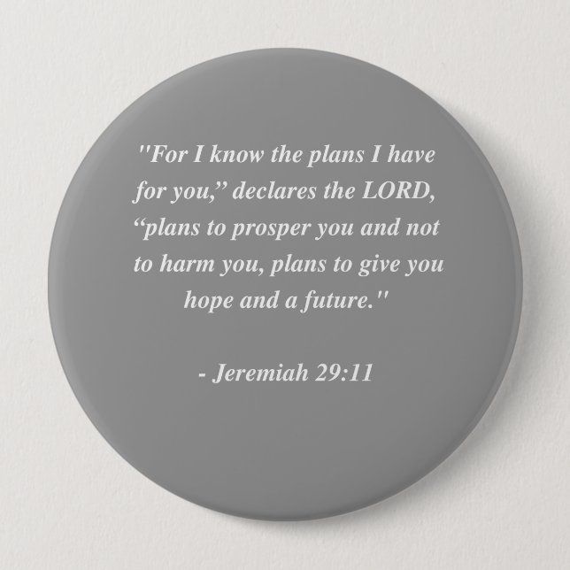 JEREMIAS-29:11 Bibel-Vers Button (Vorderseite)
