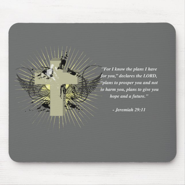 JEREMIAS-29:11 Bibel-Vers Mousepad (Vorne)