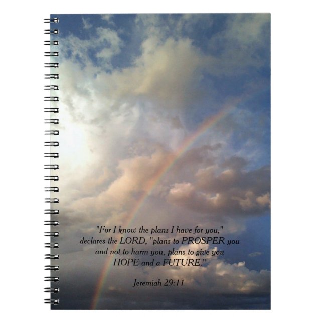 Jeremias-29:11 Regenbogen-Notizbuch Notizblock (Vorderseite)