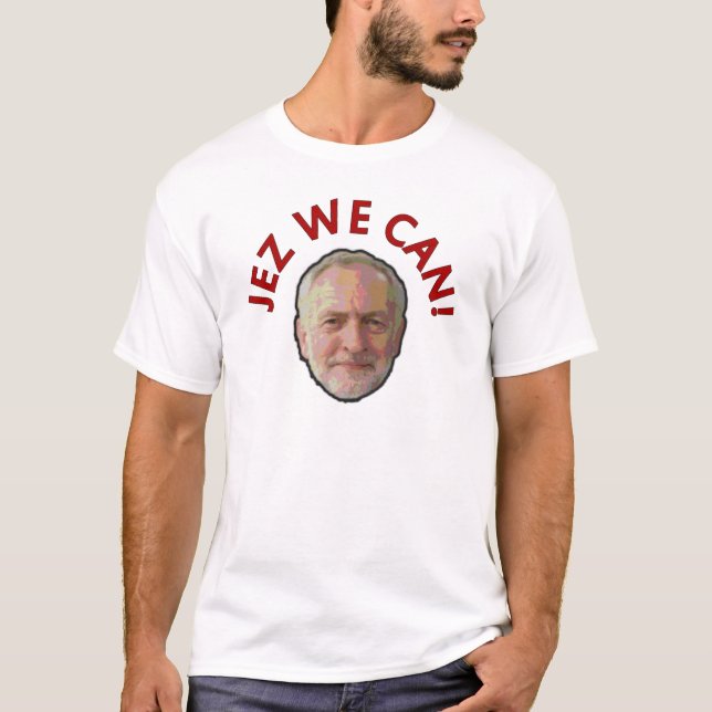 Jeremy Corbyn JEZ KÖNNEN WIR! Weißes T-Shirt (Vorderseite)