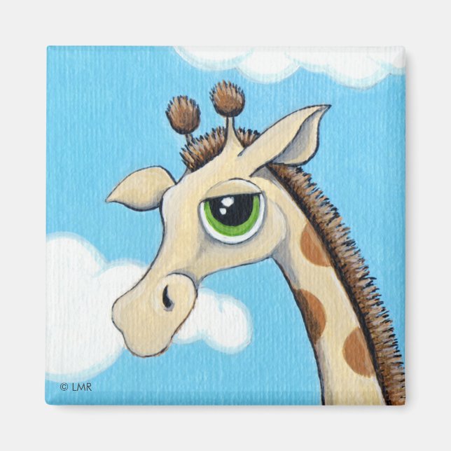 Jeremy Giraffe mit seinem Kopf in den Wolken Magnet (Vorne)