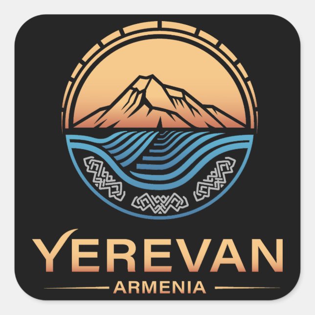 Jerewan Armenien Quadratischer Aufkleber (Vorderseite)