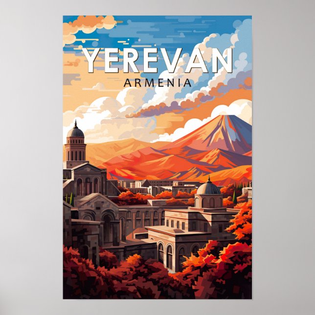 Jerewan Armenien Reise Kunst Vintage Poster (Vorne)