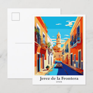 Jerez de la Frontera Spanien Reise Illustration Postkarte