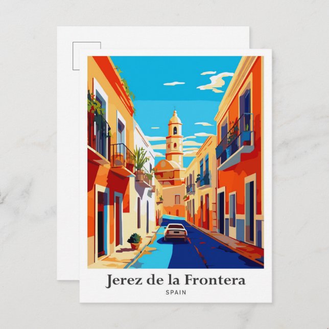 Jerez de la Frontera Spanien Reisevorführung Postkarte (Vorne/Hinten)