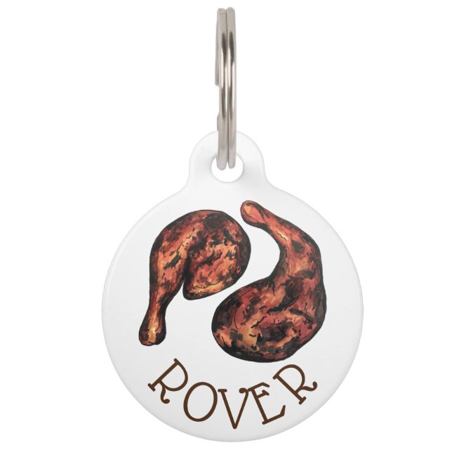 Jerk Chicken Caribbean West Indian Jamaikanisches  Haustiermarke (Vorderseite)