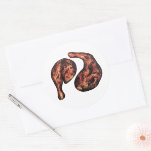 Jerk Chicken Caribbean West Indian Jamaikanisches  Runder Aufkleber