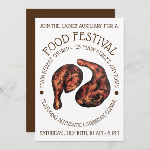 Jerk Chicken Leg Jamaican Caribbean Food Festival Einladung