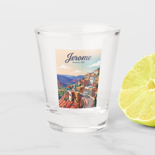 Jerome Arizona Schnapsglas (Vorderseite)