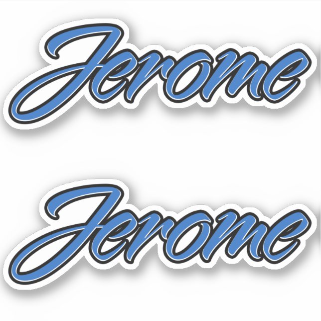 Jerome Name blue Aufkleber Sticker Stickerset (Vorderseite)