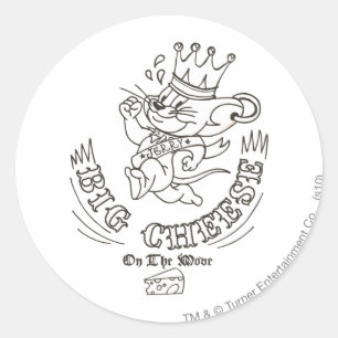 Jerry Big Cheese On The Moon 1 Runder Aufkleber