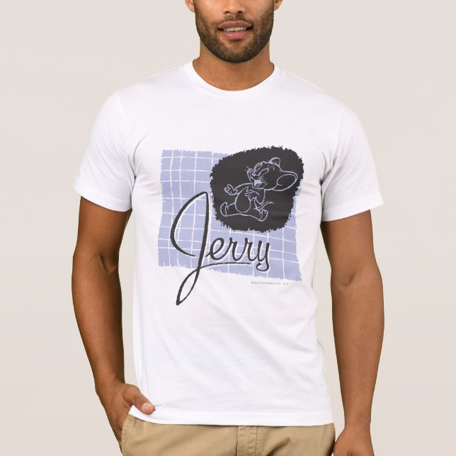 Jerry Black und Blue Script T-Shirt (Vorderseite)