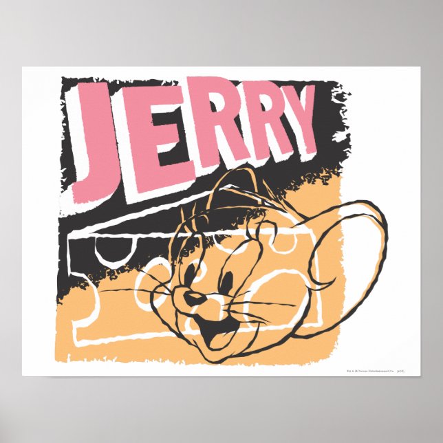 Jerry Face über Käse Poster (Vorne)