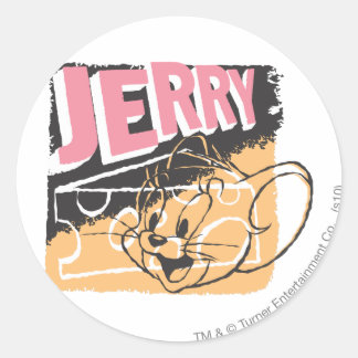 Jerry Face über Käse Runder Aufkleber