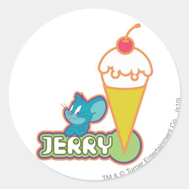 Jerry Ice Cream Runder Aufkleber (Vorderseite)