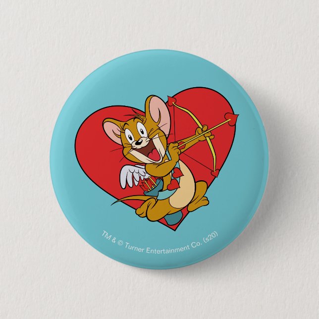 Jerry Mouse als Valentine Cupid Button (Vorderseite)