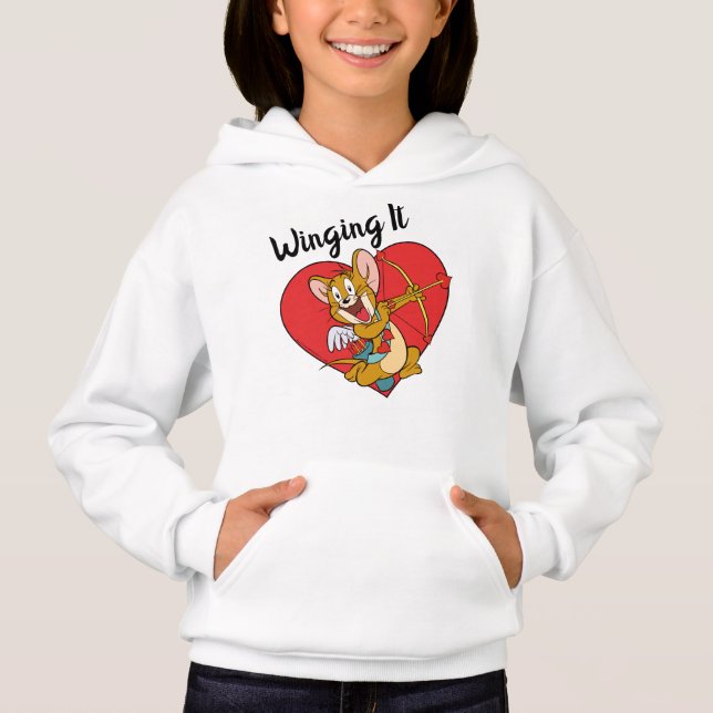 Jerry Mouse als Valentine Cupid Hoodie (Vorderseite)
