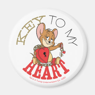Jerry Mouse "Key to My Heart" Valentine Magnet