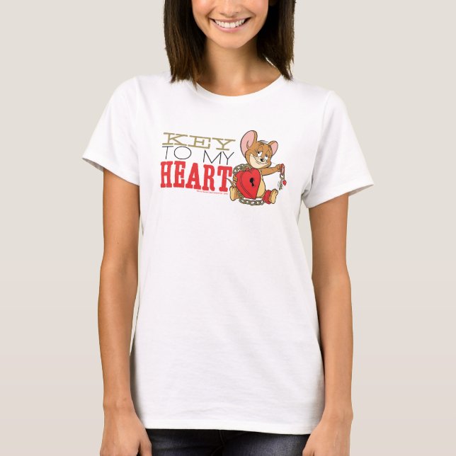 Jerry Mouse "Key to My Heart" Valentine T-Shirt (Vorderseite)