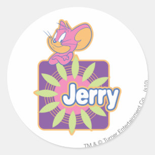 Jerry-Neon-Maus Runder Aufkleber