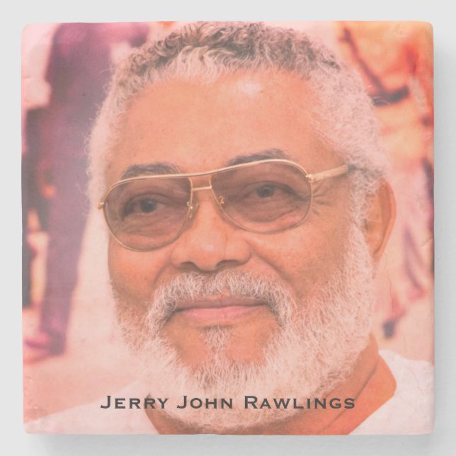 Jerry Rawlings, J.J. Rawlings, Präsident von Ghana Steinuntersetzer (Vorderseite)