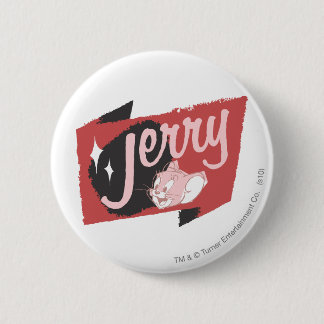 Jerry Red and Black Logo Button