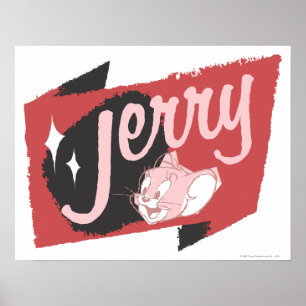 Jerry Red and Black Logo Poster