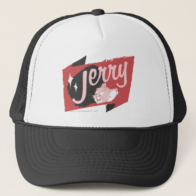 Jerry Red and Black Logo Truckerkappe (Vorderseite)