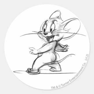 Jerry Side Sketch Runder Aufkleber