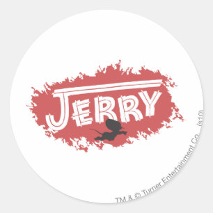 Jerry-Silhouette-Logo Runder Aufkleber