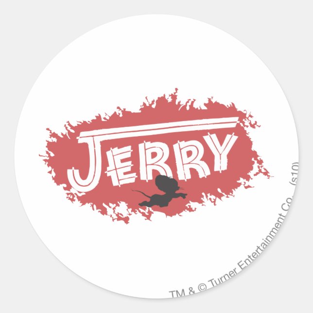 Jerry-Silhouette-Logo Runder Aufkleber (Vorderseite)
