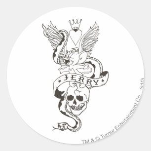 Jerry Twisted Tattoo 1 Runder Aufkleber