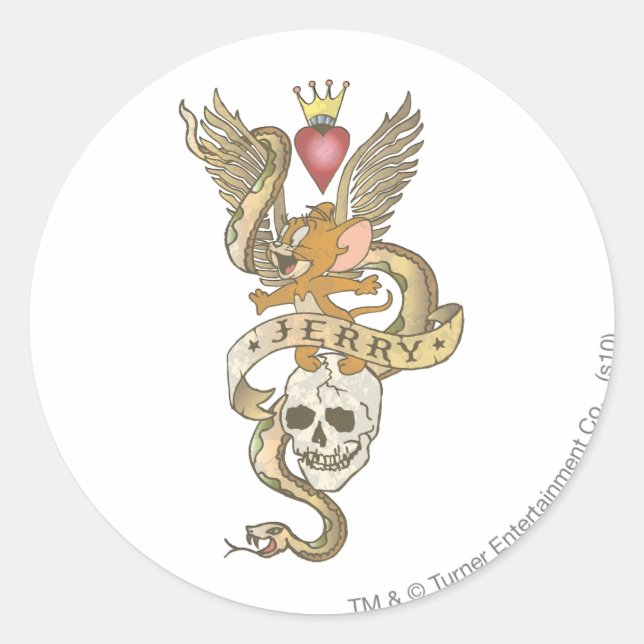 Jerry Twisted Tattoo 2 Runder Aufkleber (Vorderseite)