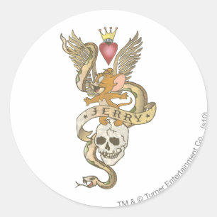 Jerry Twisted Tattoo 2 Runder Aufkleber