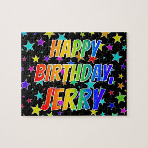 "JERRY" Vorname, Spaß "GLÜCKLICHER GEBURTSTAG" Puzzle