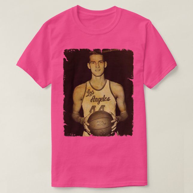 Jerry West Vintage Gestaltung von Basketball T-Shirt (Design vorne)