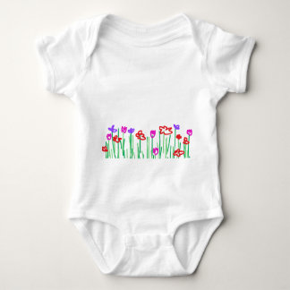 Jersey body flowers baby strampler